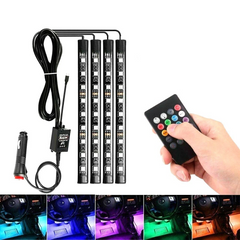 Car Interior RGB Led Strip Lights 5050 IP65 Waterproof Music + Controller