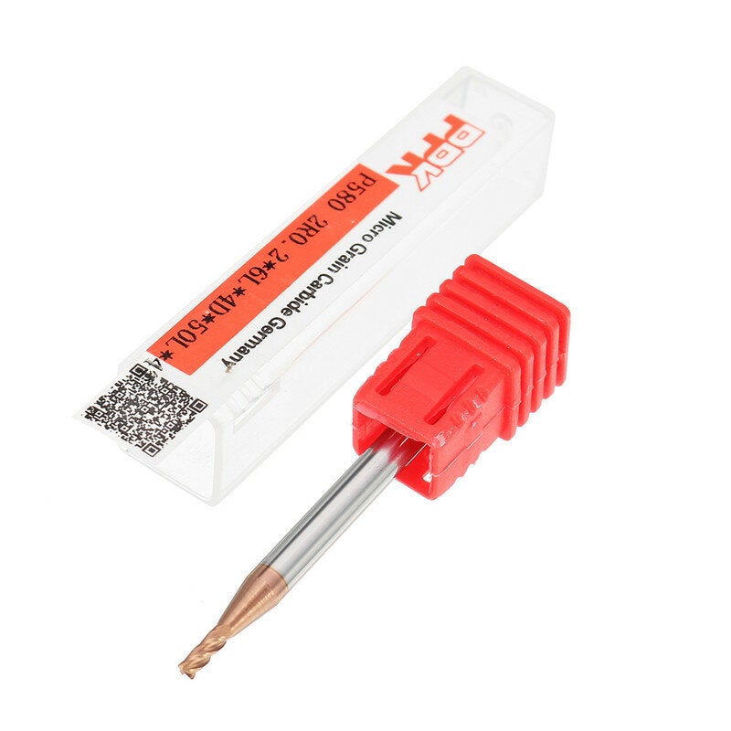 HRC58 Round Nose 4 Flutes End Mill Cutter 2R0.2-6R0.5 AlTiN Coating CNC End Mill Cutter