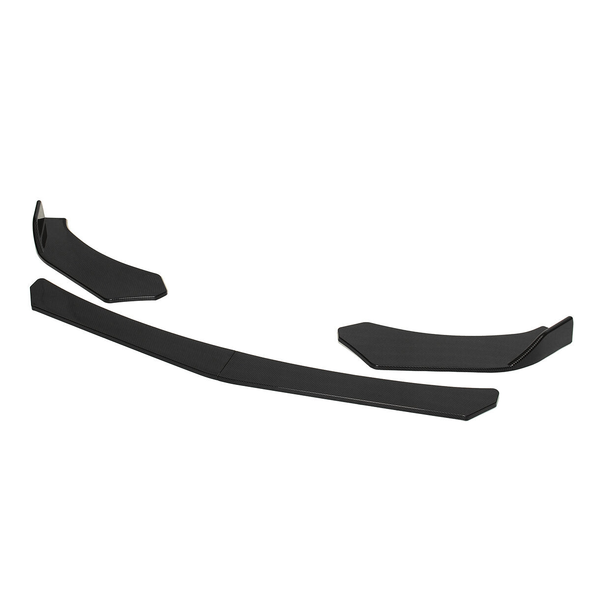4pcs Carbon Fiber Look Spoilers Front Lip Chin Bumper Body Kits For Car Universal