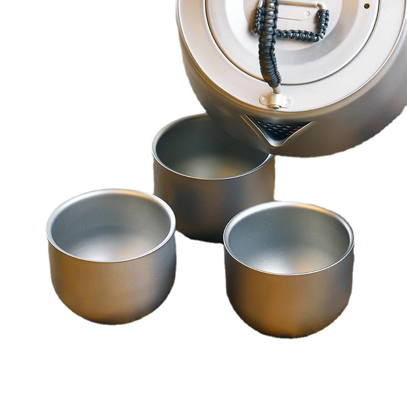 1 Pcs 150ml Water Cup Pure Titanium Camping Travel Portable Tea Cup Double Anti-scalding Cup