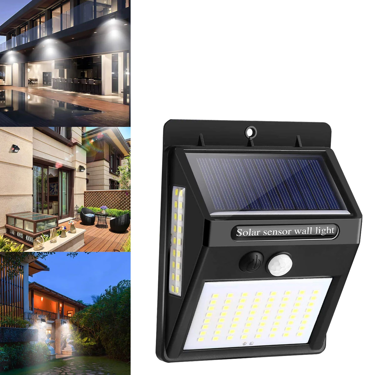 100 LED Solar Light PIR Motion Sensor Safety Outdoor Garden Wall Light
