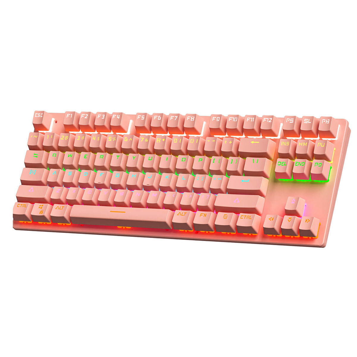 87 Keys Mechanical Keyboard USB Wired Hot Swappable Blue Swtich Colorful LED Backlight Gaming Keyboard for Gaming Typing Office