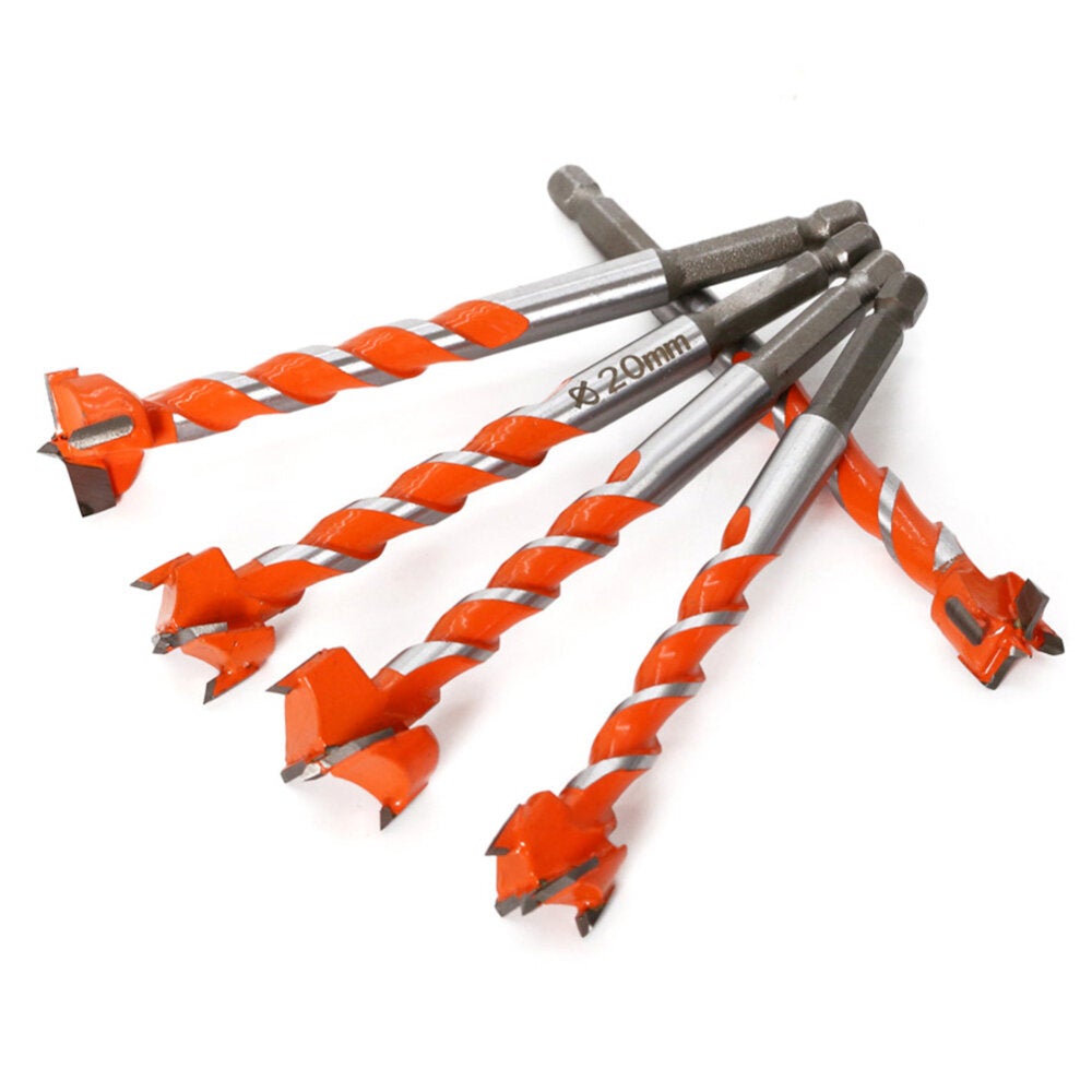 10Pcs Woodworking Hole Opener Tools Set Alloy Threaded Extended Hexagonal Shank Wood Punch Bit Work