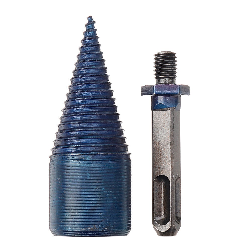 32/42mm Nano Blue Coated HSS Round/Square/Hex Shank Firewood Drill Bit Splitter Wood Split Cone For Tree Cutting