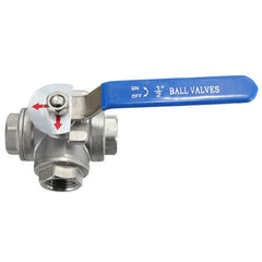 G1/2inch Female Thread 3-Way L-Port Stainless Steel Ball Valve