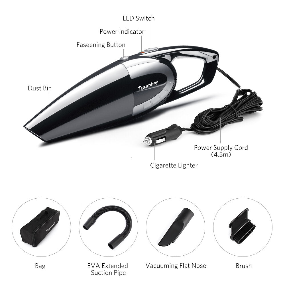 Portable Mini Heavy Dust Design Vacuum Cleaner 5500Pa Strong SuctionDry Wet Dust Clean for Home Car Dust Busters