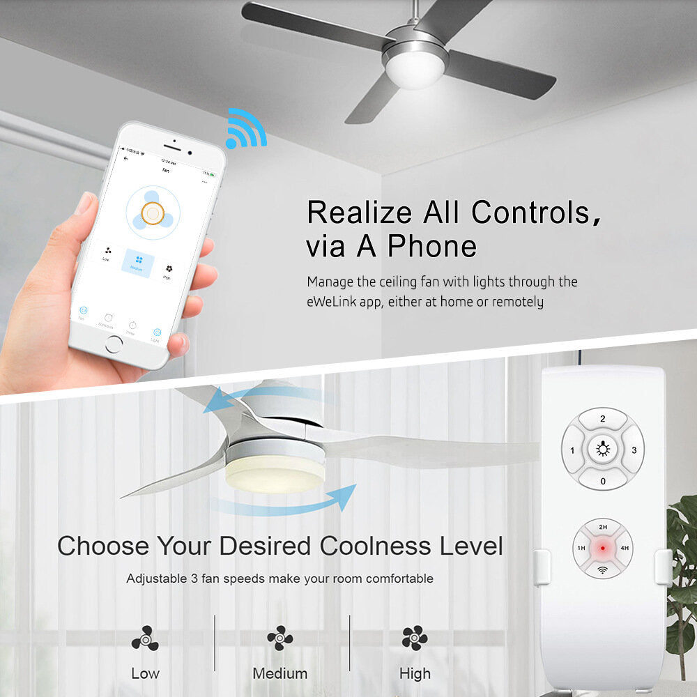 WiFi Fan Ceiling Light Driver Controller With Alexa Google Home 433MHz