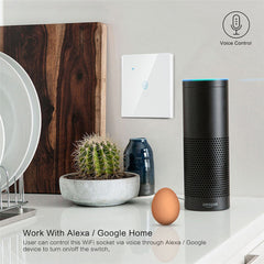 Smart Wall Switch Panel Naught Wire Voice Control Switch Supports Alexa/Google Assistant