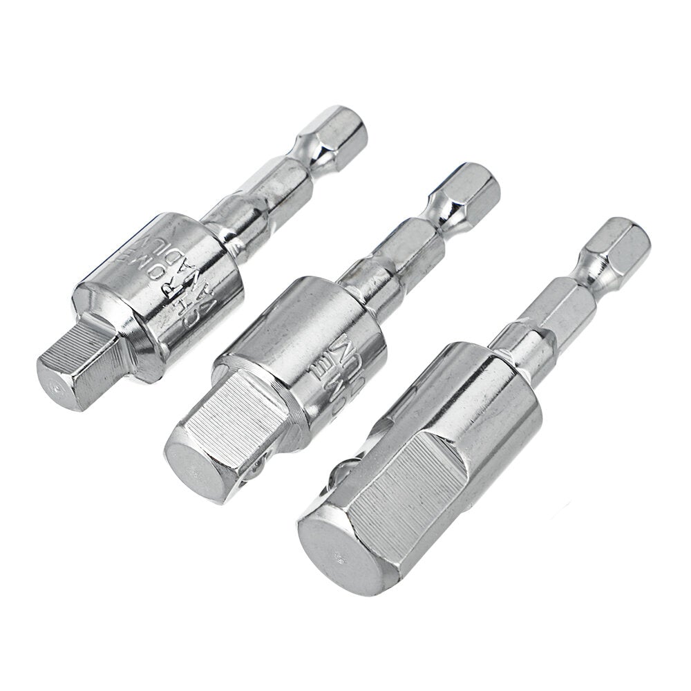 3Pcs 360 Degree Rotating Square Head Universal Adapter 1/4 3/8 1/2 Inch Sleeve Connecting Rod