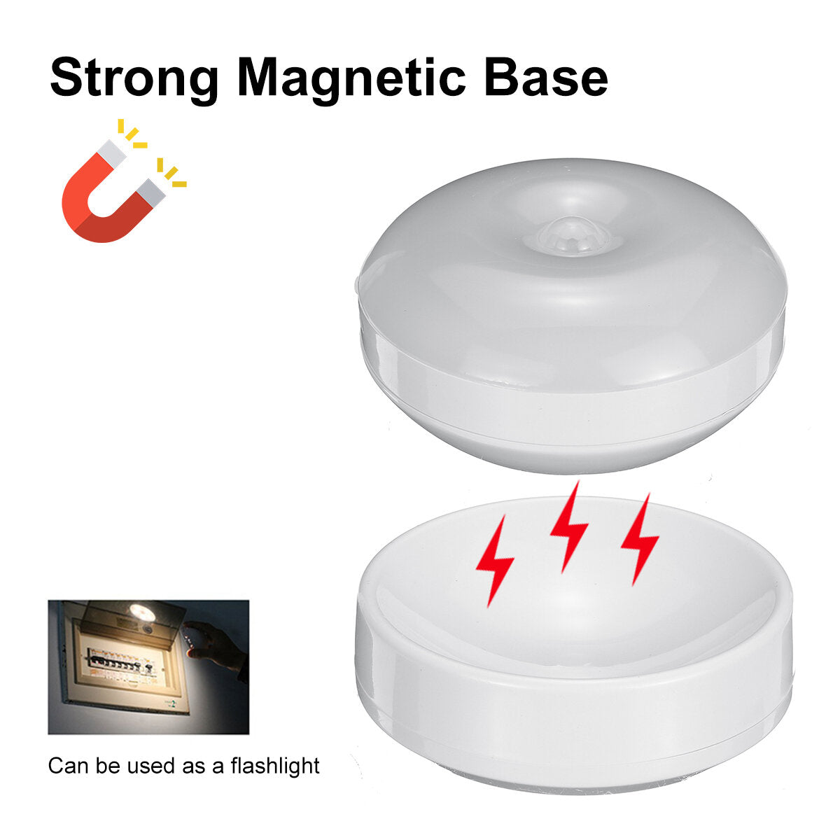 360 Degree Rotation LED Motion Sensor Night Light USB Rechargeable Lamp with Magnetic Base