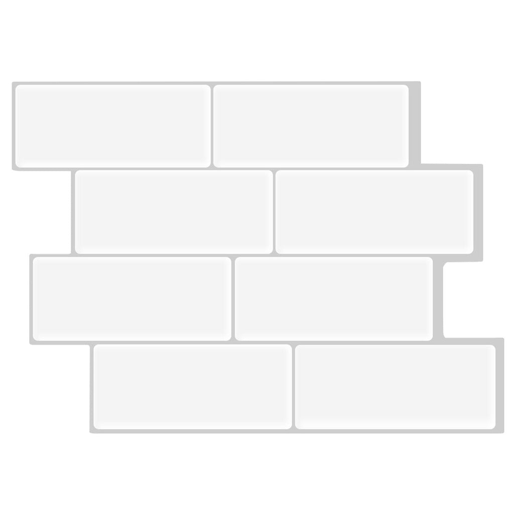 3D Tile Wall Sticker White Self-Adhesive Decal Home Kitchen Bathroom Mural Decoration