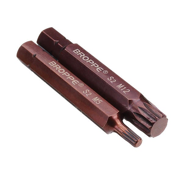 5pcs M5-M12 75mm Magnetic Star Screwdriver Bit S2 Steel 10mm Hex Shank