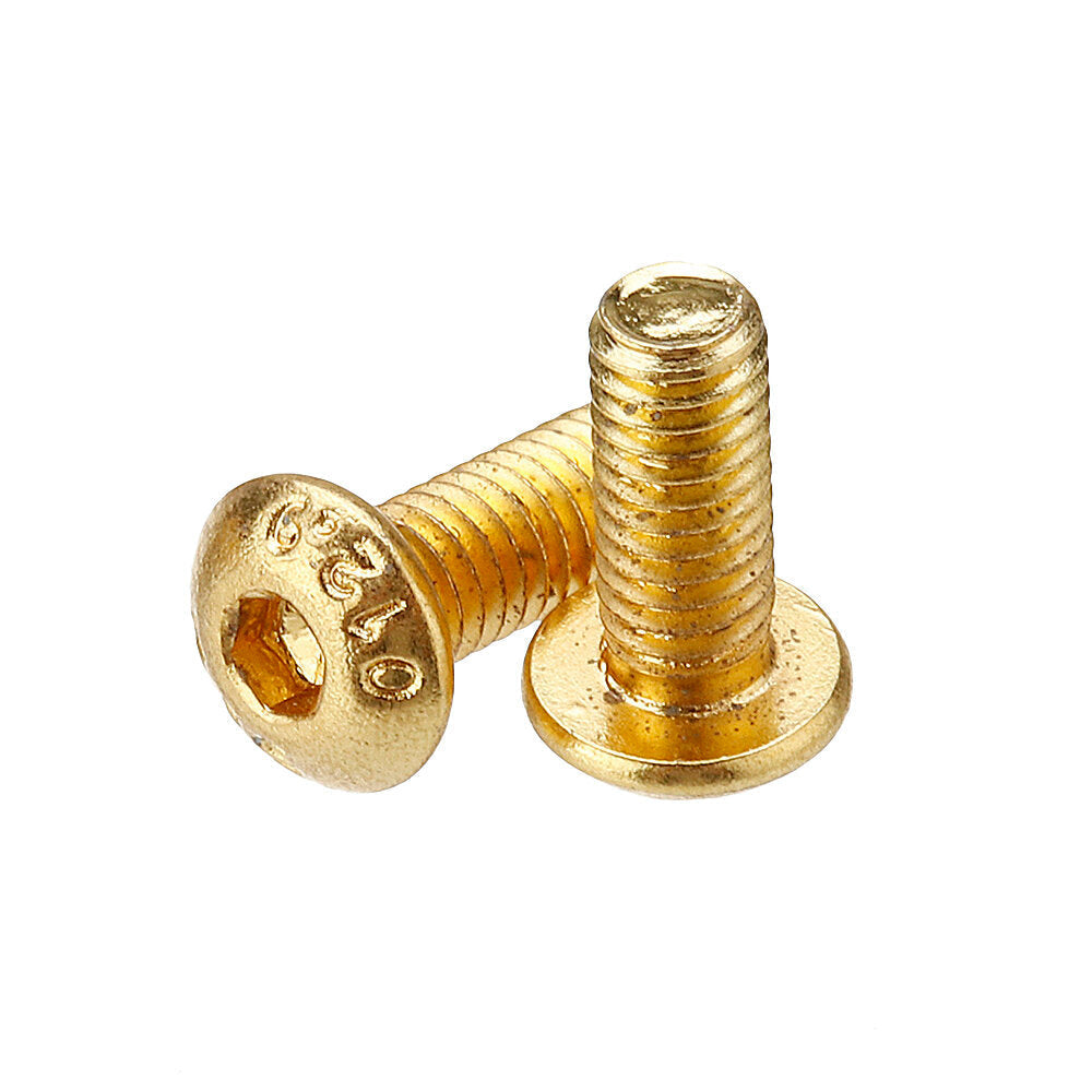 50Pcs Titanium Plated M5 Hex Socket Button Head Screws Alloy Steel 12.9 Grade Screw Bolt 6-14mm
