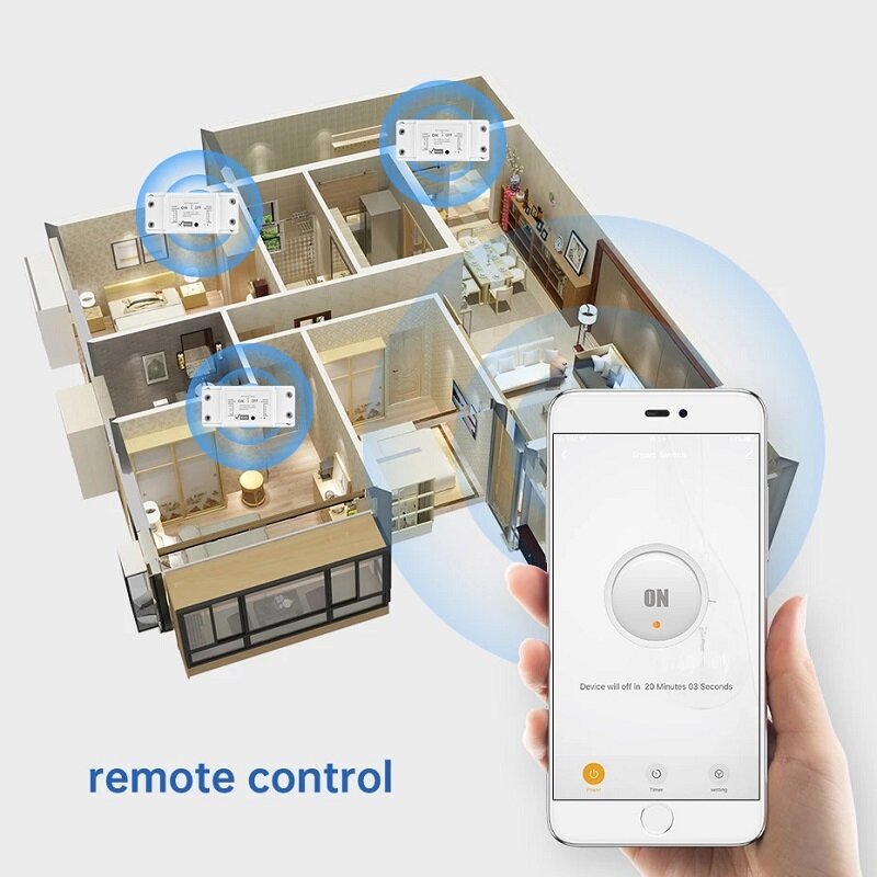 Smart Wifi Wireless Switch LED Light Breaker APP Control Switch Work with Alexa Google Assistant IFTTT