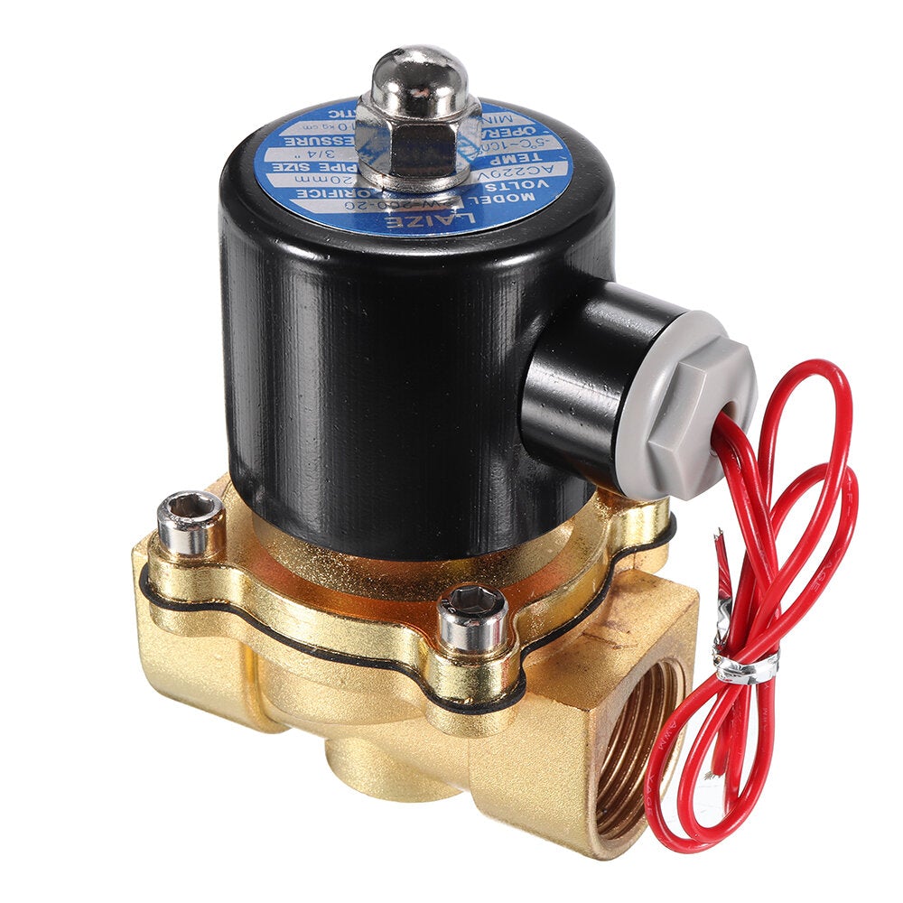 3/4 Brass Electric Solenoid Valve AC 220V/DC 12V/DC 24V Normally Closed Water Air Fuels Valve