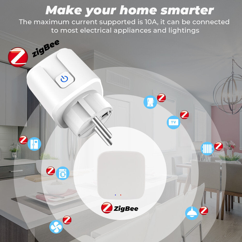 Switch 16A 220V Real Time Power Monitor Remote Control Timer Switch Works With Alexa Google Home EU Plug 3.0 Socket
