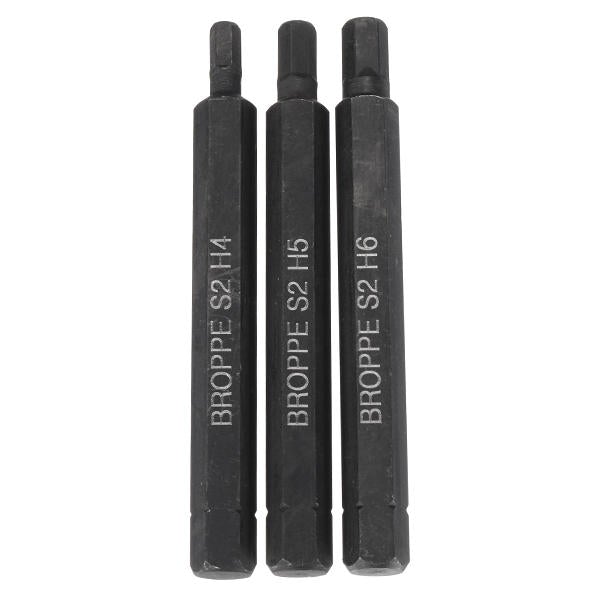 3pcs H4-H6 Hexagon Impact Screwdriver Bits 8mm Hex Shank 80mm Hexagon Screwdriver Bits Set