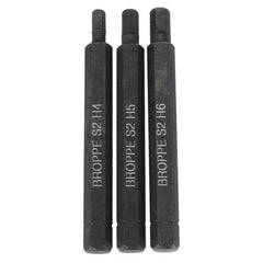 3pcs H4-H6 Hexagon Impact Screwdriver Bits 8mm Hex Shank 80mm Hexagon Screwdriver Bits Set