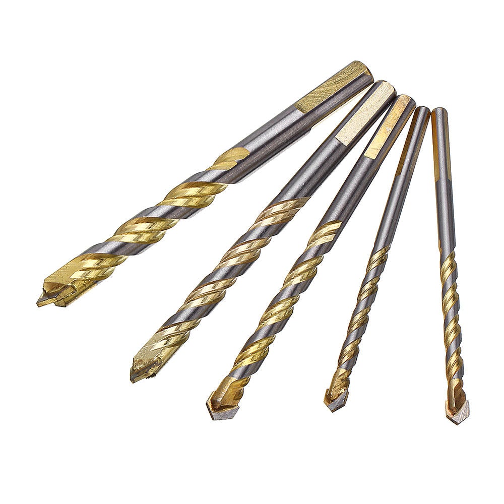 5pcs 6/6/8/10/12mm Multi Purpose Carbide Tipped Drill Bit Set for Masonry Ceramic Tile Wood Metal Concrete Stainless Steel Hole Saw Cutter