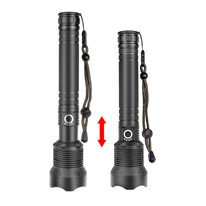  LED 3 Modes USB Rechargeable Telescopic Zoom LED Flashlight 18650/26650