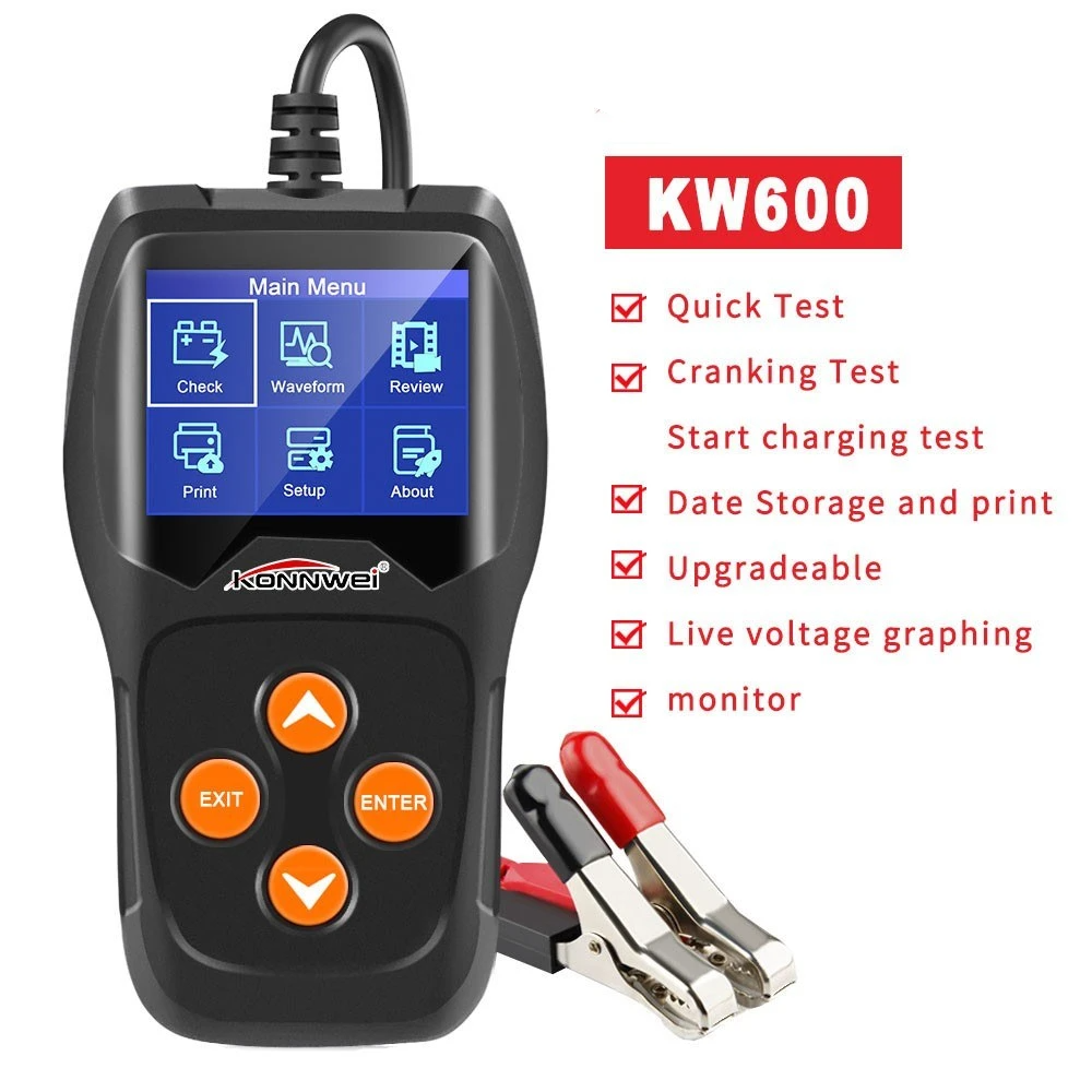 Car Battery Tester on Cranking System, Auto Load Analyzer, Waveform Voltage Test for All 12V Cars/SUVs
