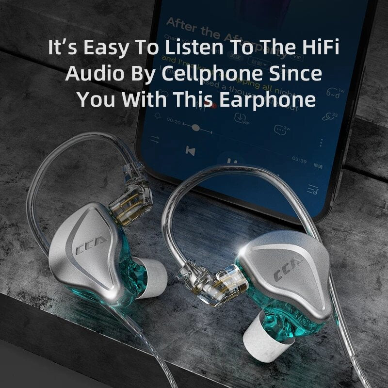 Electrostatic Drive Units and Dynamic Unit In-Ear Earphone Wired Headset Detachable Cable for C12 C10