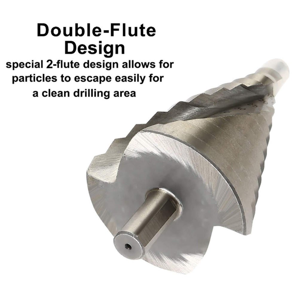 6-60mm Spiral Grooved Step Drill Bit 12 Steps Triangle Shank HSS Step Drill for Metal Sheet PVC Sheet Wood