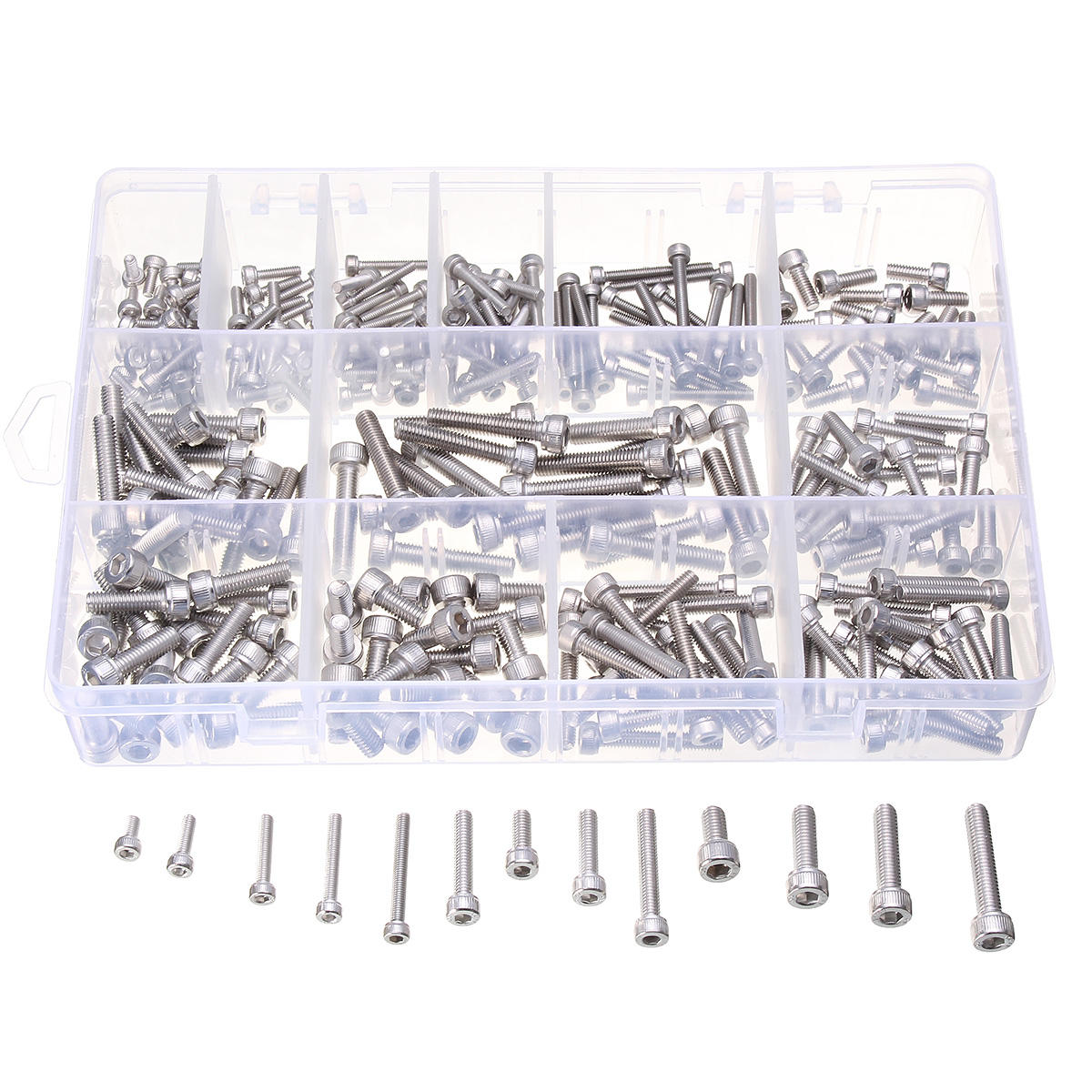 M3SSH2 M3/M4/M5 A2 Stainless Steel Hex Allen Socket Cap Screws Bolts Assorted Kit 270Pcs