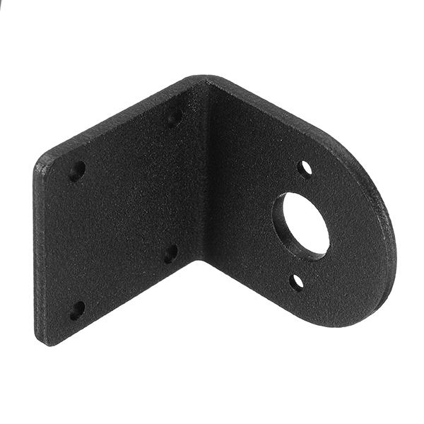 DC Motor Bracket Black L Shape Alloy Fixed Support Mounting Bracket