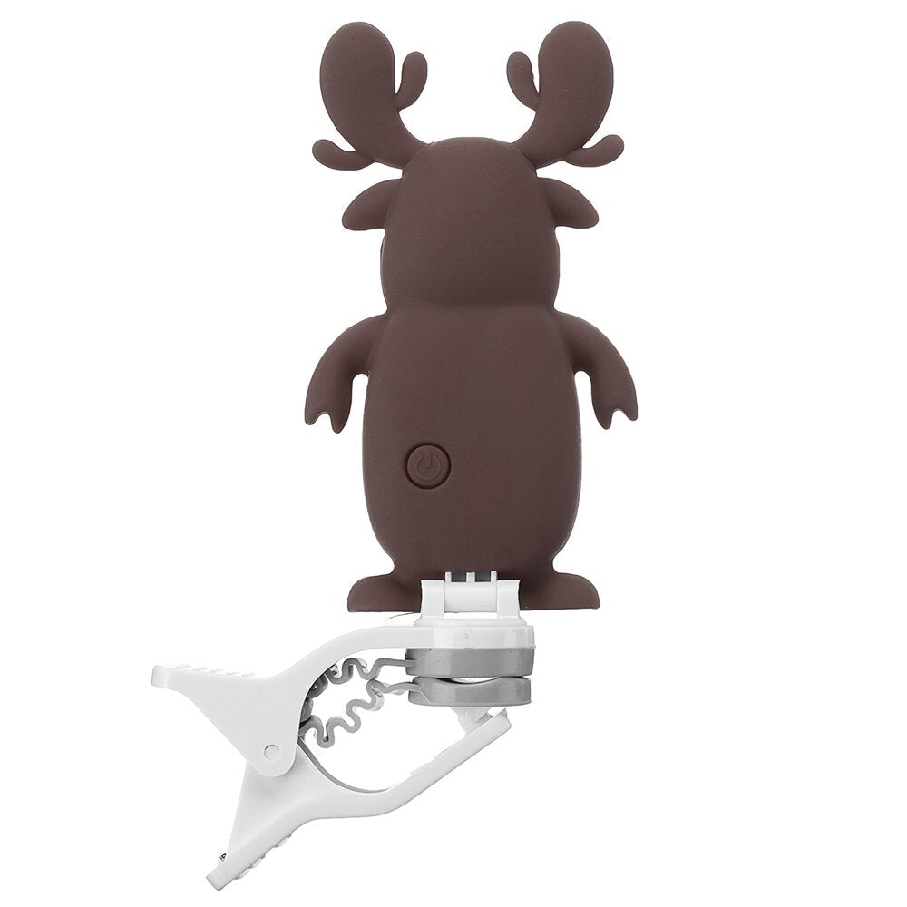 Cartoon ELK Shape LCD Display Rotatable Clip-on Digital Tuner for Erhu / Guzheng / Pipa / Guitar / Bass / Violin / Ukulele