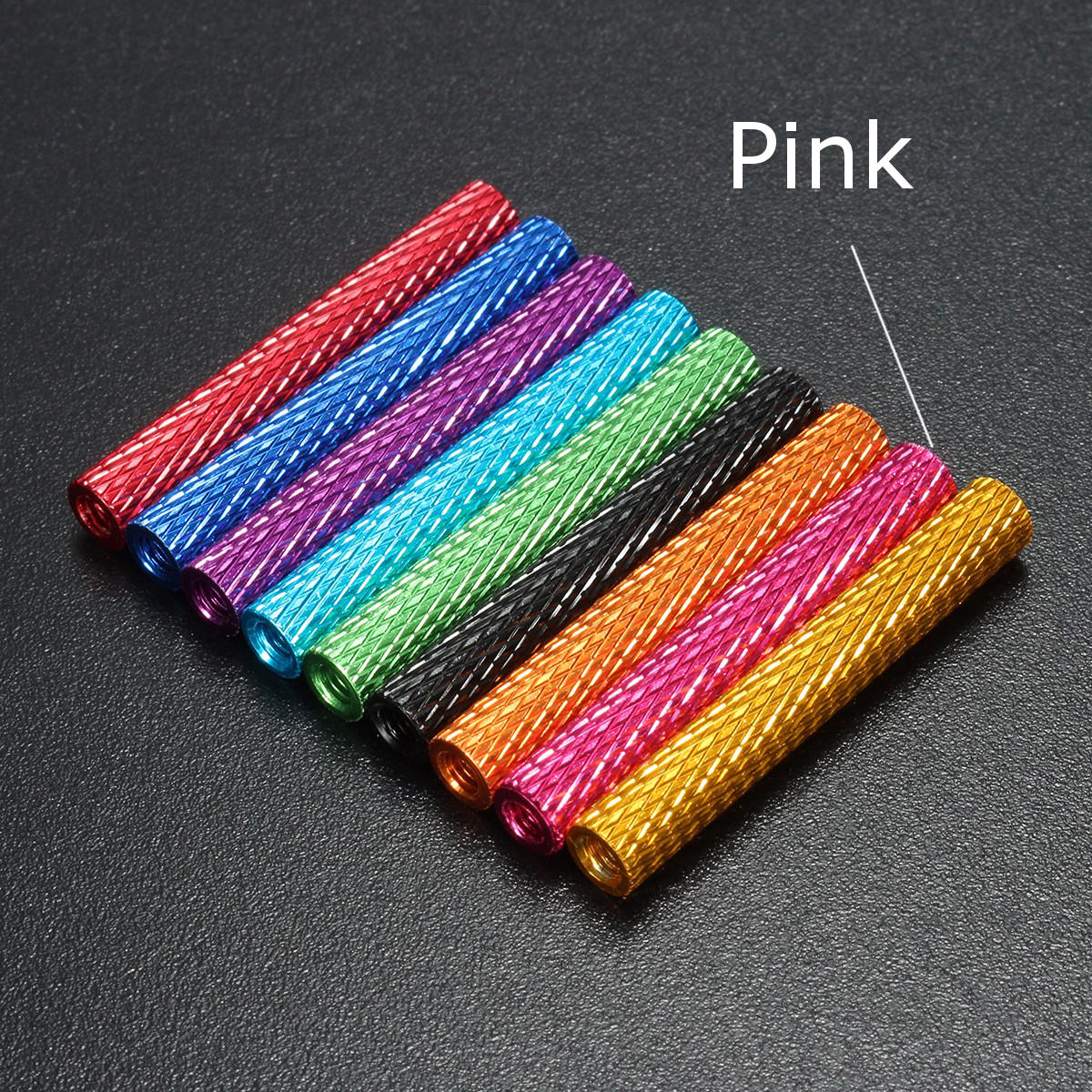 M3AS9 10Pcs M3 40mm Knurled Standoff Bolt Aluminum Alloy 6061 Anodized Spacer Multicolor
