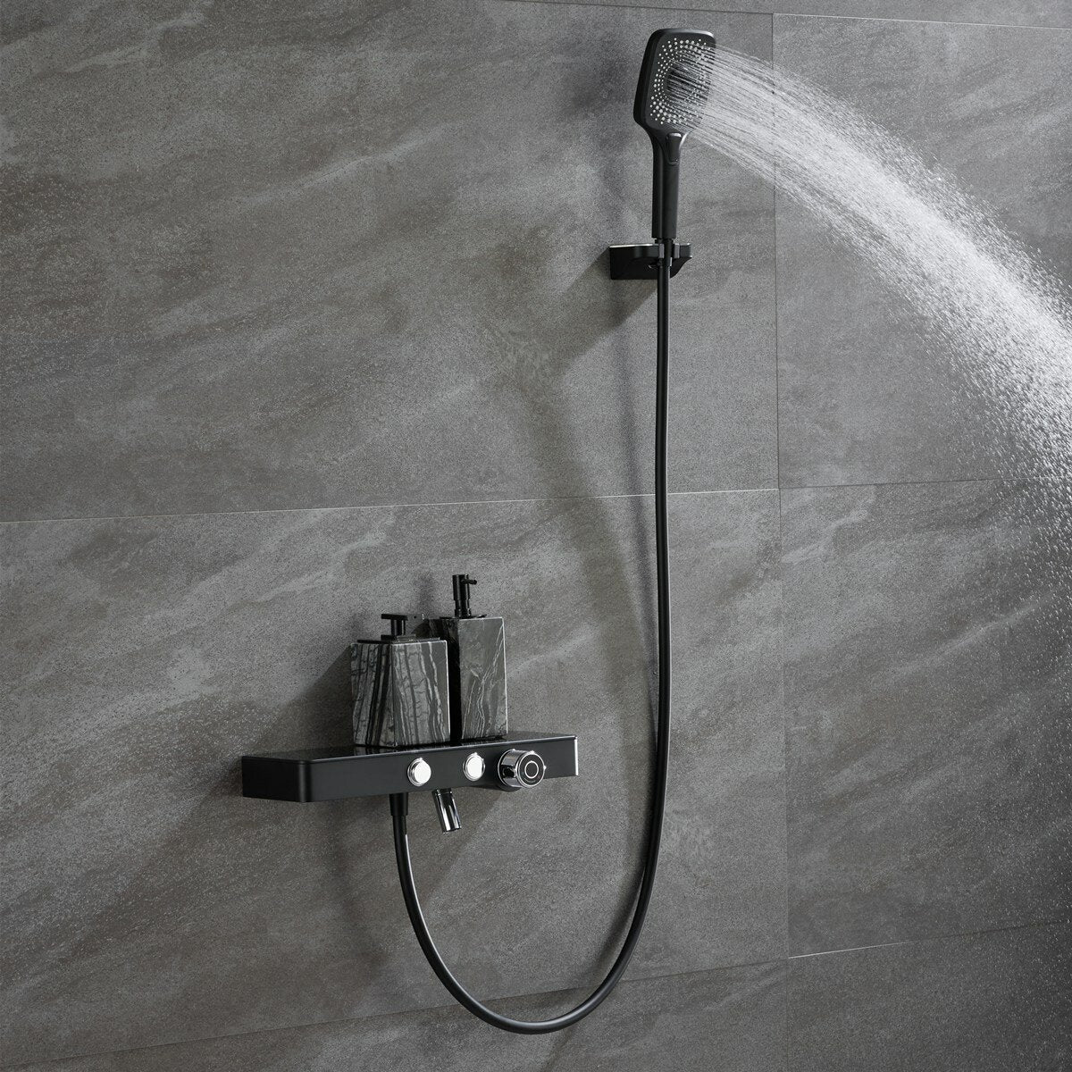 Handheld Shower Head Set Bathroom Rain Tub System 3-Setting Sprayer with Hose Faucet