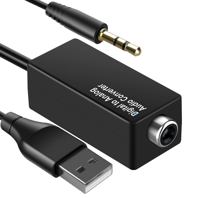 3.5mm Audio Converter DAC Digital to Coaxial Analog USB Decoder Adapter Jack Optical Fiber Converter for HDTV DVD