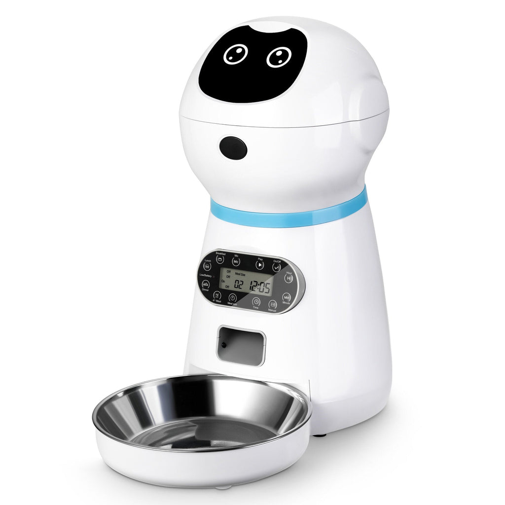 3.5L Intelligent Pet Feeder Timing Quantitive Feeding Dual Power Supply Infrared Detection Recording to Summon Pets