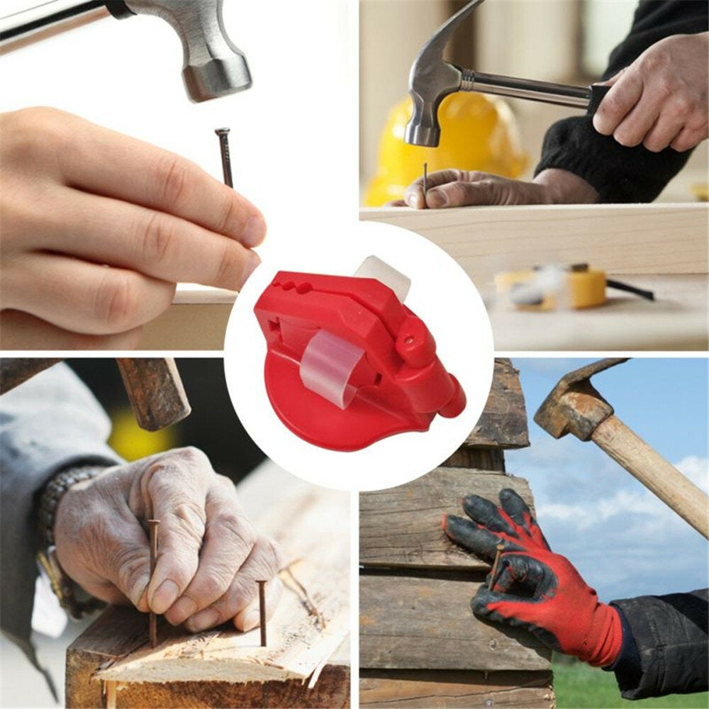 Red Magnetic Safety Nailer ABS Finger Nailer Protect Your Fingers for Hammering Nail