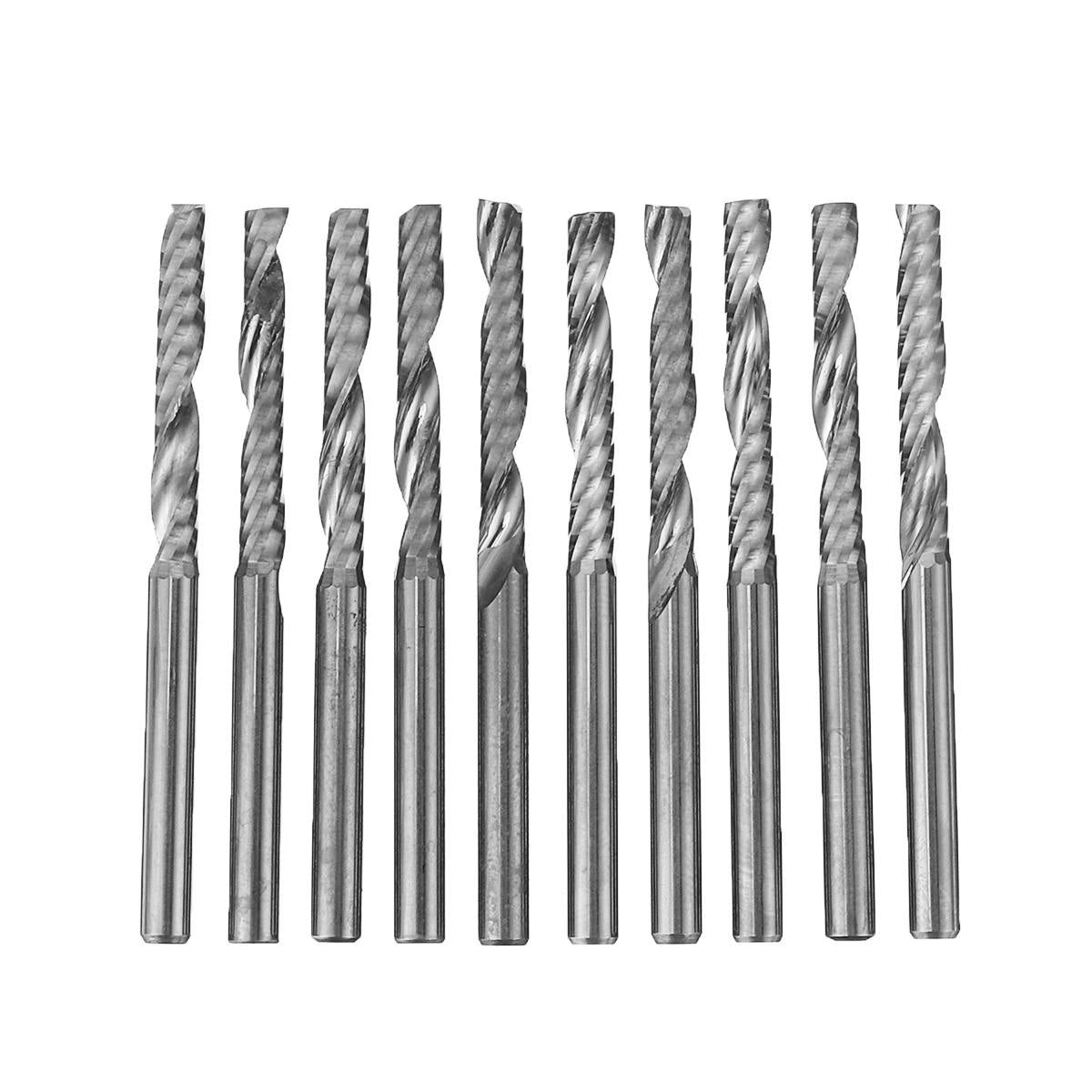 10pcs 3.175mm Shank 22mm Single Flute Spiral Milling Cutter for Engraving Machine