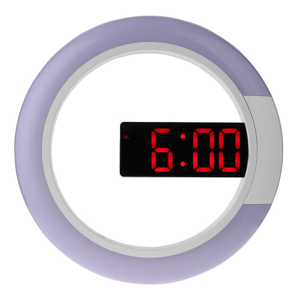 Remote Control LED Wall Clock Time or Temperature Display Ring Light Alarm Clock
