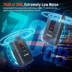 Wireless Lavalier Microphone System Lapel Video Mic 16 Channel Max 50m Transmission Range for Camera and Smartphones