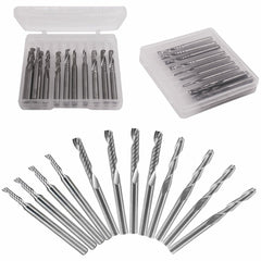 12 Pcs Carbide End Mill Cutter 1/8" Cnc Router Bits Double Flute Tools 1 Flute Single Edged Milling Cutter