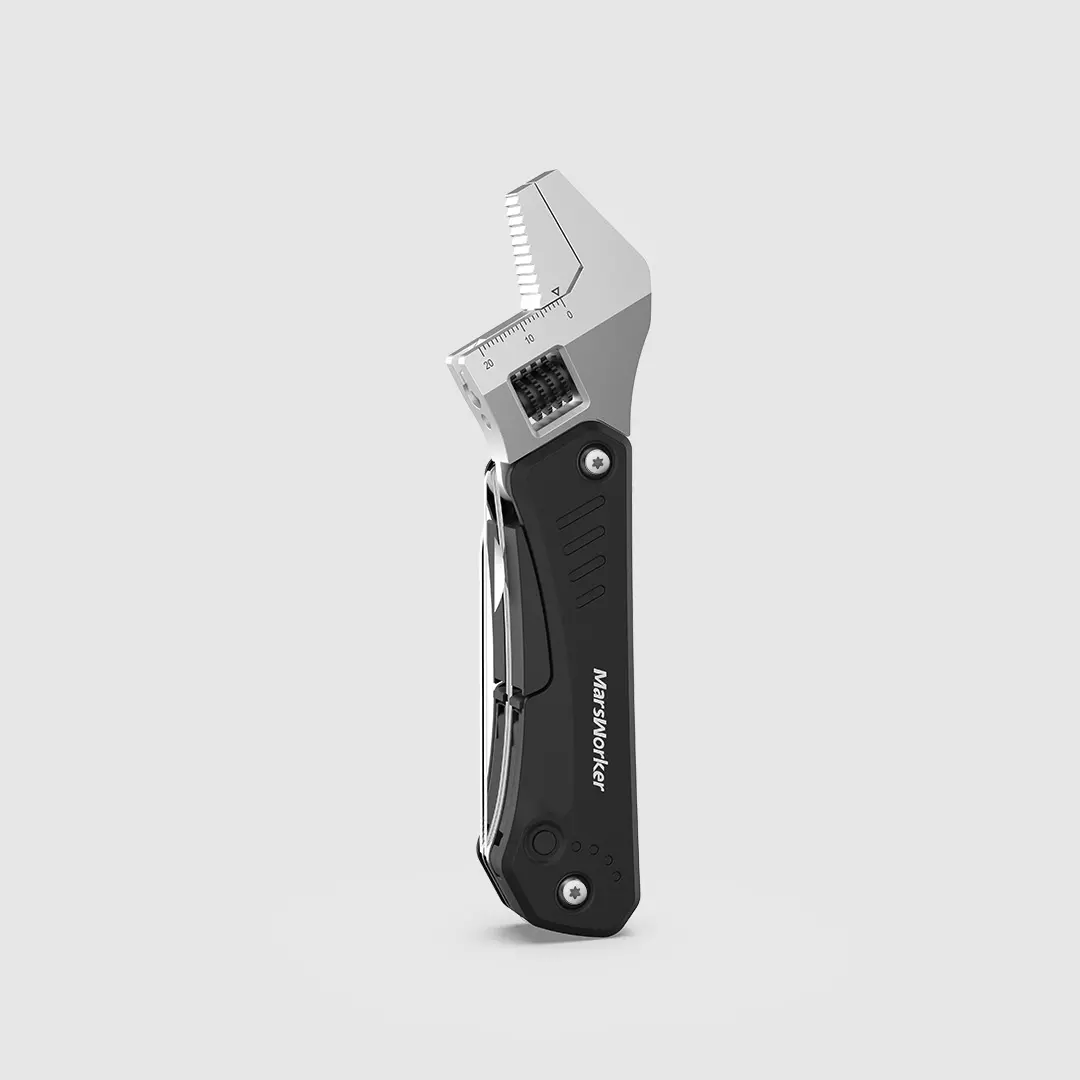 6 In 1 EDC Multi-tool Adjustable Wrench Pipe Spanner Screwdriver Saw Gadget With LED Lighting
