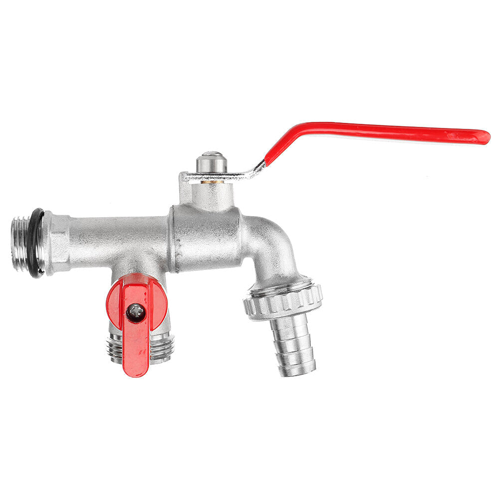 4 Type 1/2 3/4 Inch Brass Water Tank Adapter Double Head Tap Outlet Replacement Valve Fitting for Garden Connector