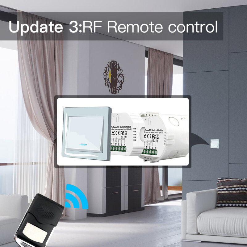 Smart Light Switch 2 Gang +RF Switch APP Remote Control Work with Alexa Google Home