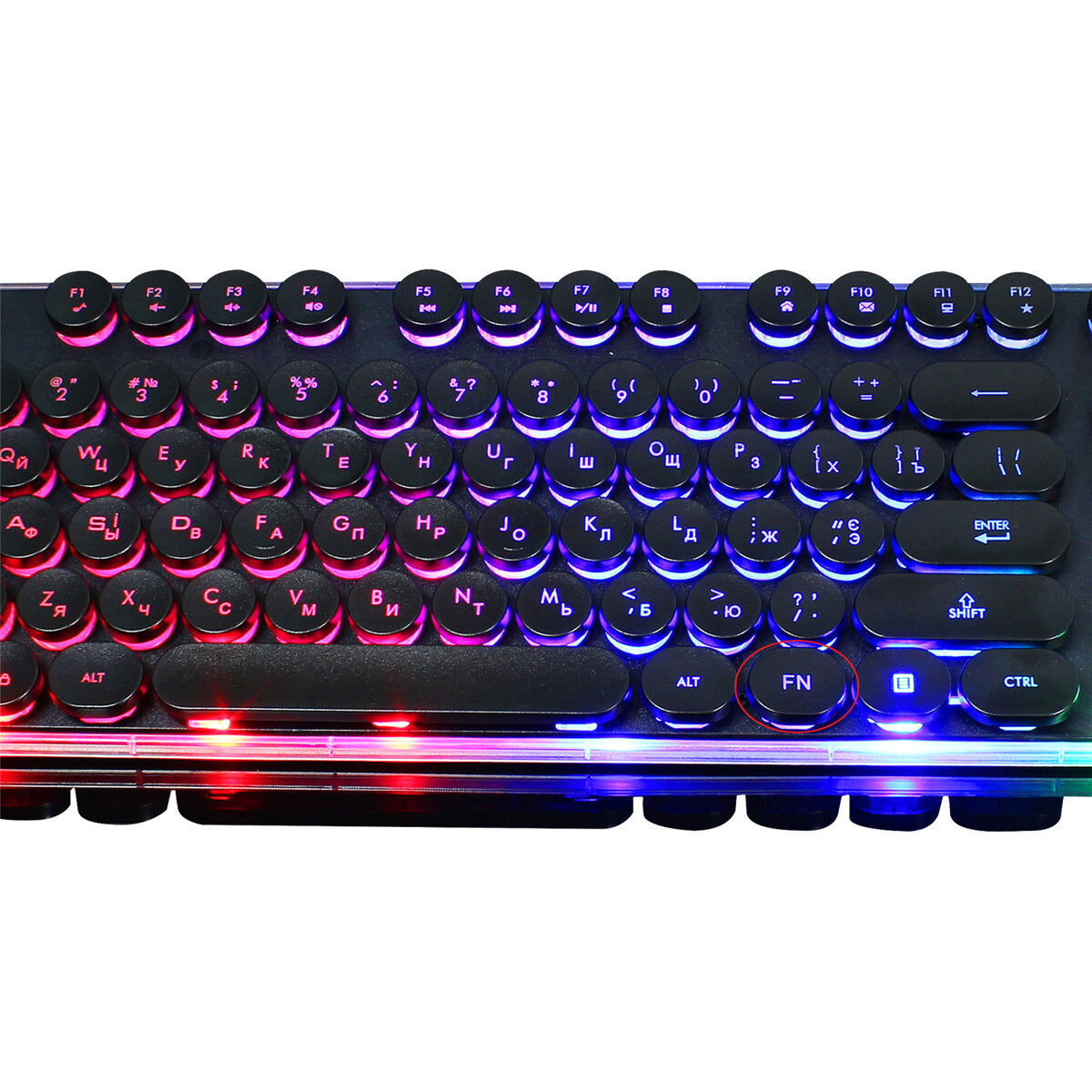 Russian Wired Gaming Keyboard & Mouse Set 104 Keys Rainbow Backlit Punk Keycaps Mechanical Feel Keyboard 5500DPI 7 Buttons Computer Mouse