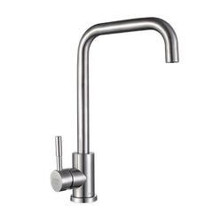 Stainless Kitchen Sink Faucet Single Handle Rotation Spout Deck Cold and Hot Water