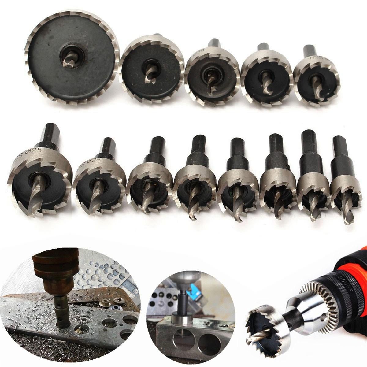 13pcs 16-53mm HSS Hole Saw Cutter 16/18/20/22/25/26/28/30/35/40/45/50/53mm Drill Bits Set