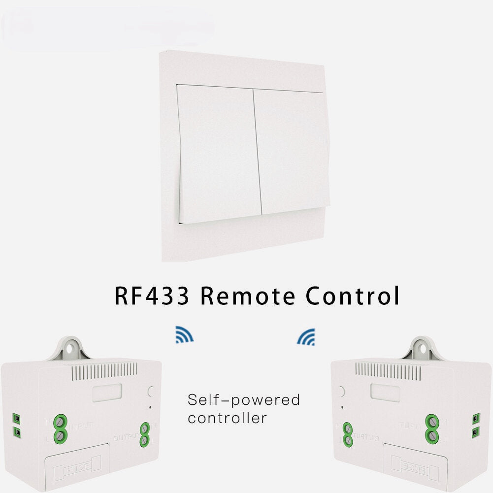 Wireless Switch No Battery Remote Control Wall Light Switch Self Powered No Wiring Needed Wall Panel Transmitter