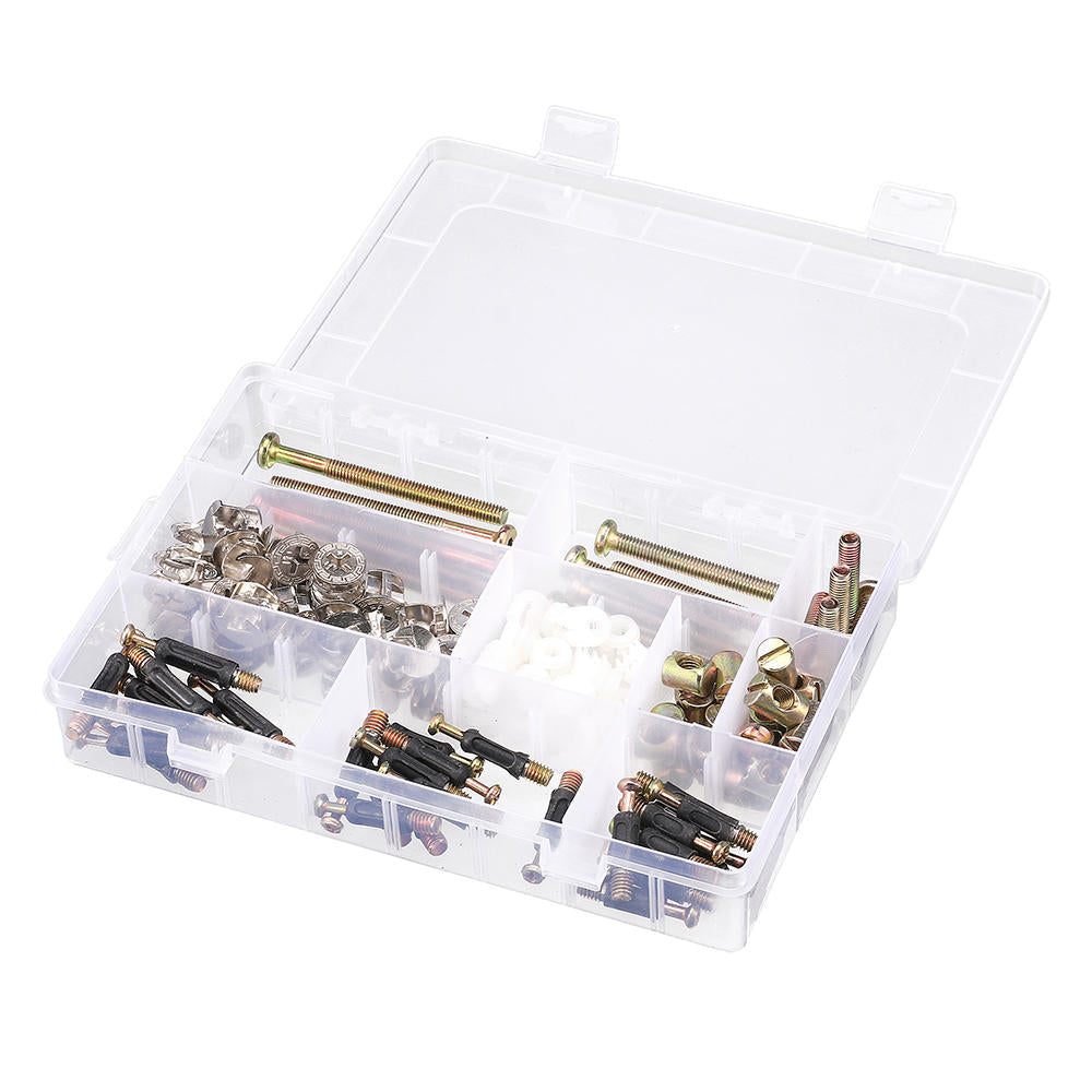 125Pcs High Precision Hex Socket Head Cap Screw Bolts and Barrel Nuts Furniture Connecting Screws Accessories Assortment Kit