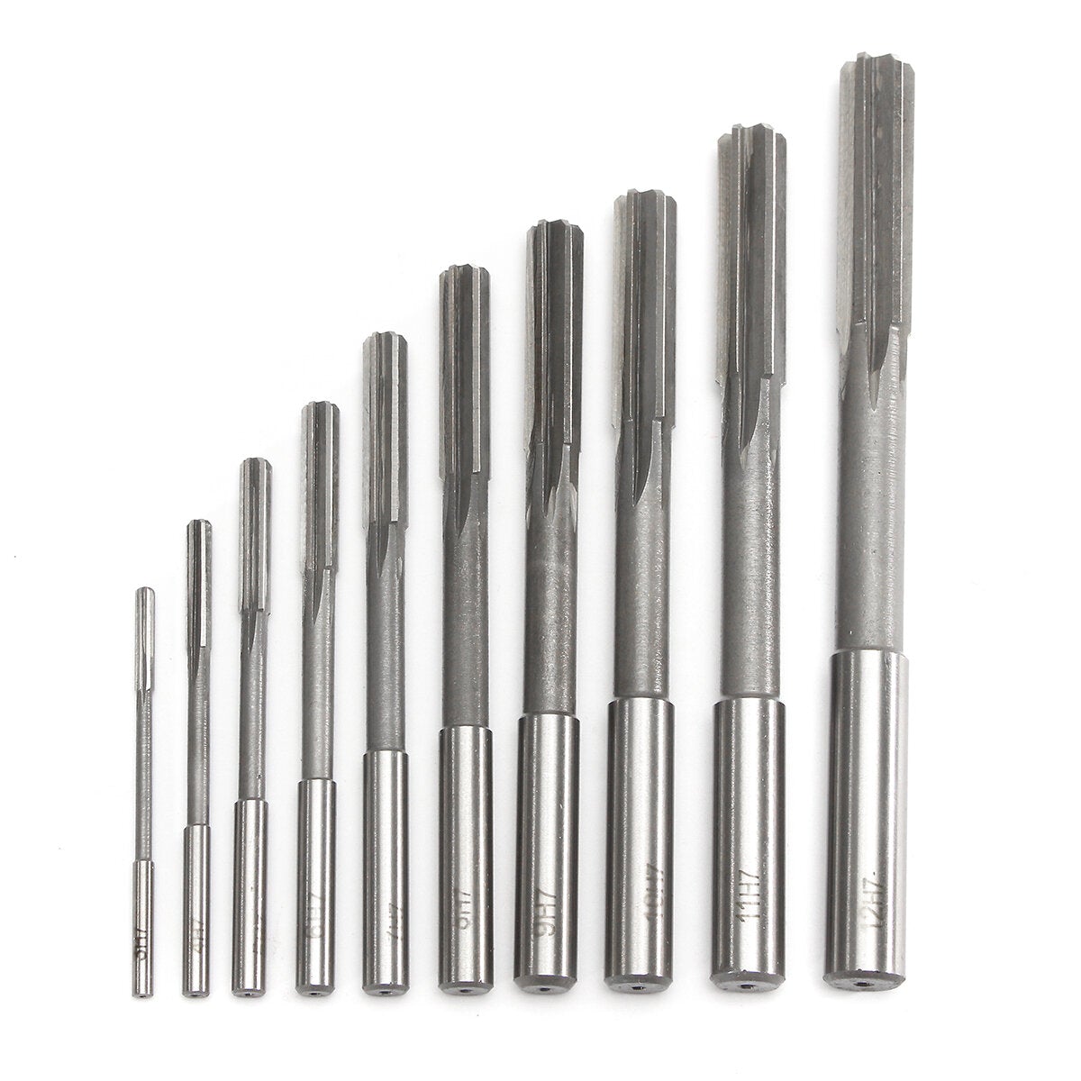10pcs 3-12mm HSS Machine Reamer Set H7 Straight Shank Milling Chucking
