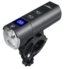 Waterproof USB Rechargeable Front Light 1200lm Dual Distance Beam Switch Flashlight Support Wire Remote Power Bank for Electric Bike Scooter