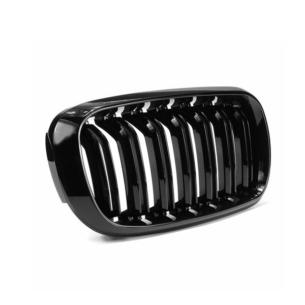 Gloss Black Front Sport Grill Grille Double Line